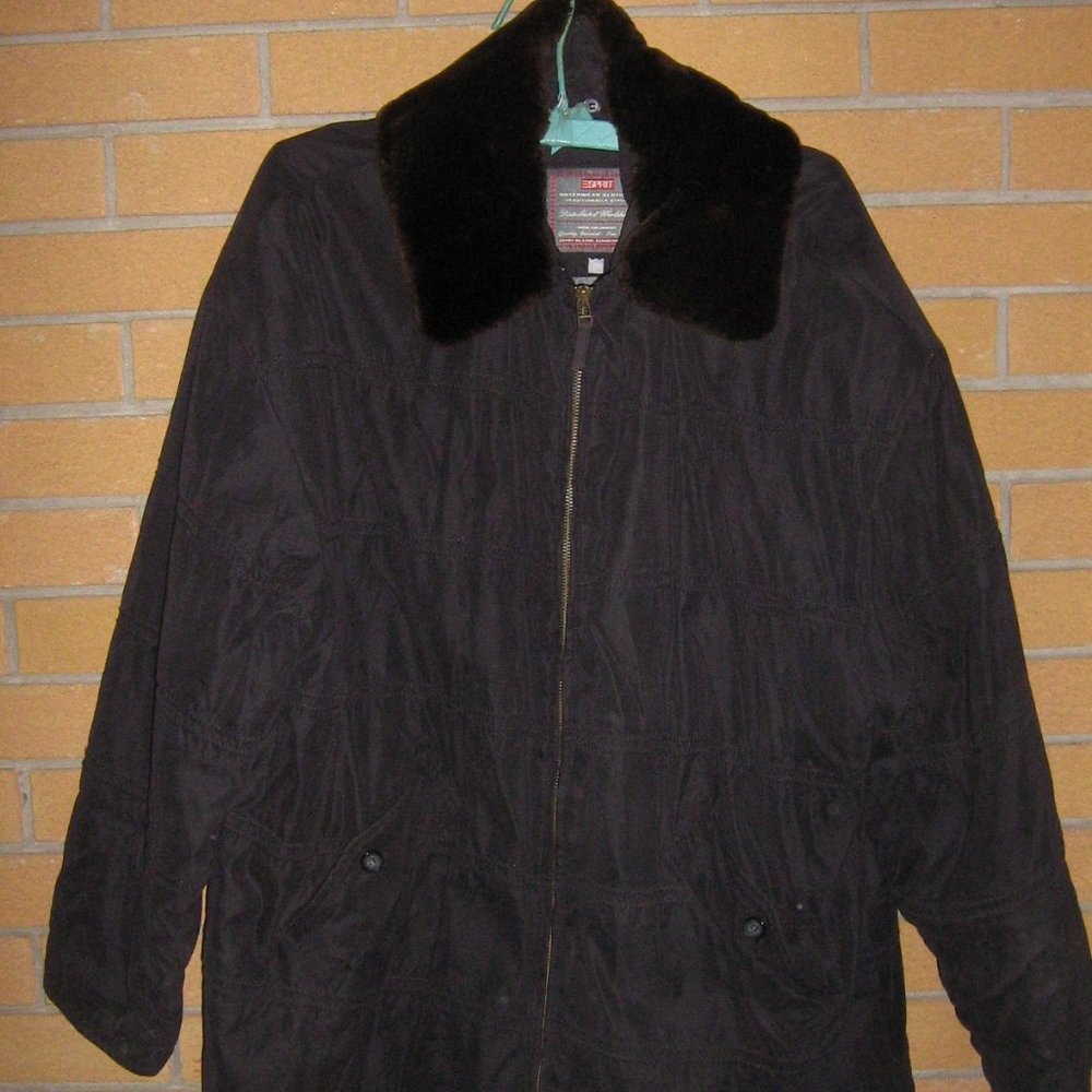 Esprit Men's Black Jacket Three Quarter Length